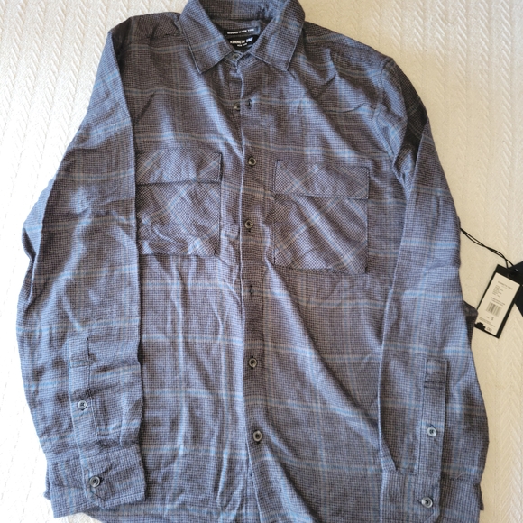Kenneth Cole Blue Houndstooth Shirt - Picture 1 of 6